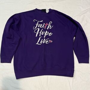 Vintage Deep Purple "Faith Hope Love"  Cotton Oarsman Sweater